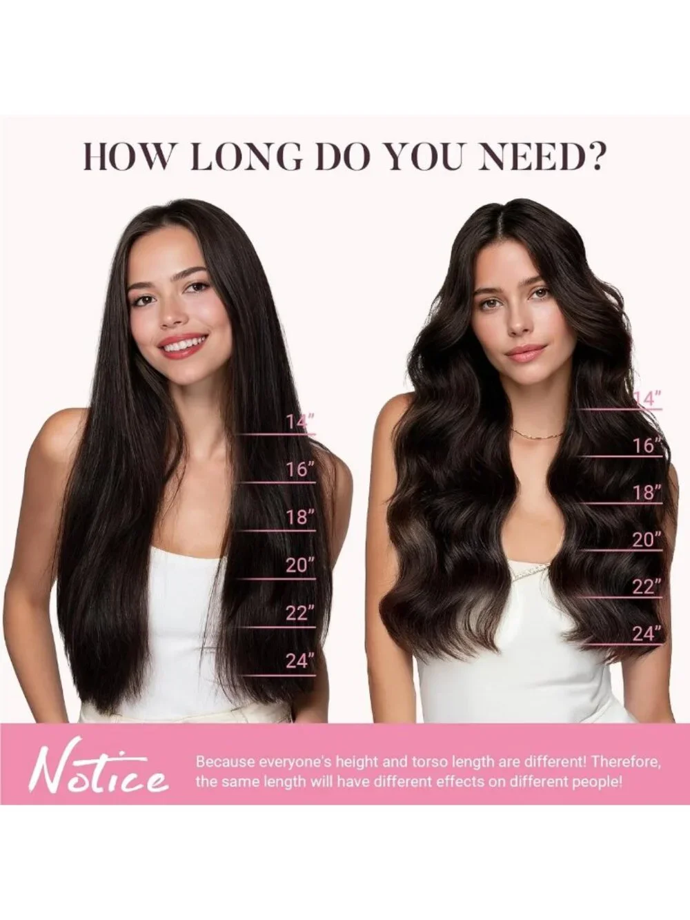 Natural Look Clip-In Hair Extensions for Volume - 16 Inch, Dark Brown & Chestnut